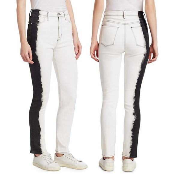HUDSON x BAJA EAST Holly High-Rise Jeans Black to White BEW4151DBQ Women's 28 - Picture 1 of 15